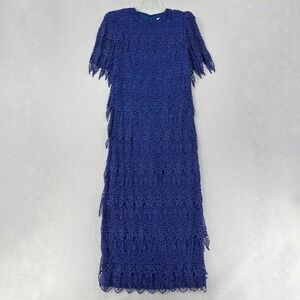 Vintage Cattiva Sax Fifth Avenue Crotchet Formal Dress Size 12 Lace Coctail Maxi